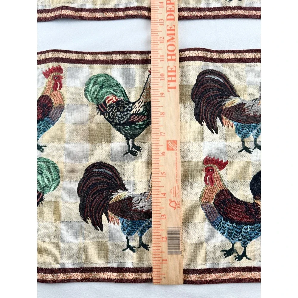 Vintage Rooster Tapestry Placemats Set of‎ 2 Farmhouse Table Mats